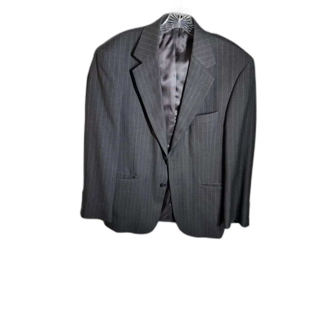Stafford Men’s 3-Piece Charcoal Pinstripe Worsted Wool Suit Classic Fit
